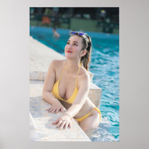 Model In Yellow Bikini Poster
