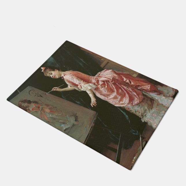 Model Making Mischief (by Raimundo de Madrazo) Doormat (Angled)