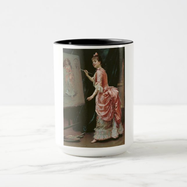Model Making Mischief (by Raimundo de Madrazo) Mug (Center)
