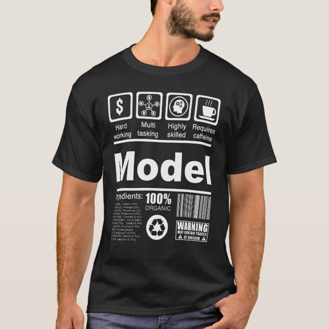 Model  Nutritional Facts  For Models and Influence T-Shirt (Front)