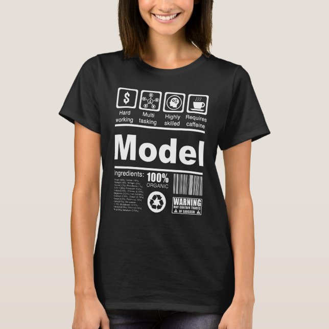 Model  Nutritional Facts  For Models and Influence T-Shirt (Front)