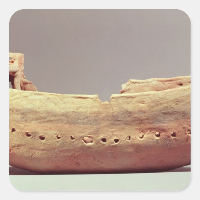 Model of a boat with a high poop deck square sticker (Front)