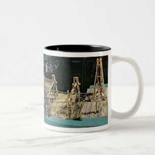 Model of a bridge over the Rhine Two-Tone Coffee Mug