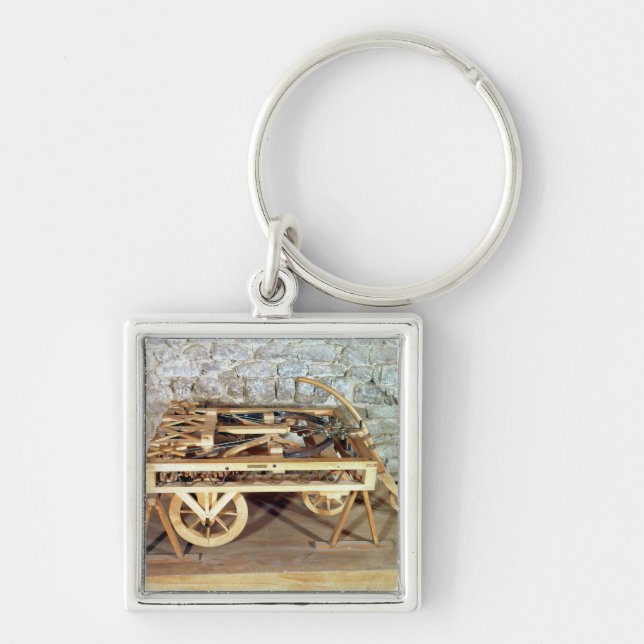 Model of a car driven by springs key ring (Front)