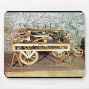 Model of a car driven by springs mouse pad