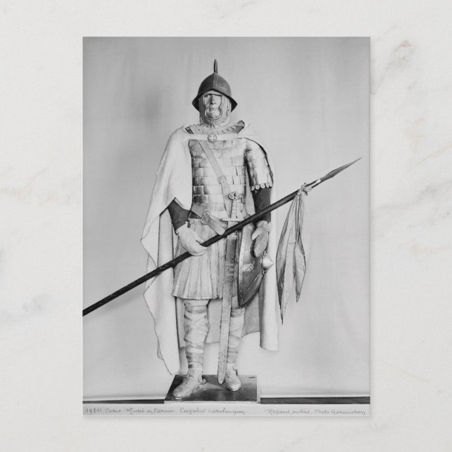 Model of a Carolingian cavalryman Postcard (Front)
