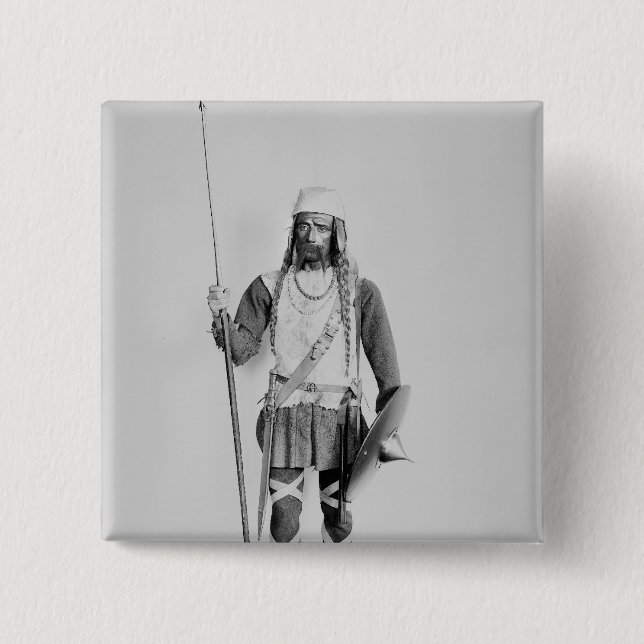 Model of a Frankish warrior 15 Cm Square Badge (Front)