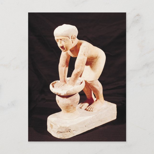 Model of a man making beer, from Saqqara Postcard (Front)