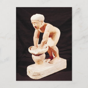 Model of a man making beer, from Saqqara Postcard