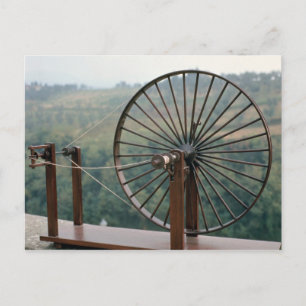 Model of a spinning machine postcard