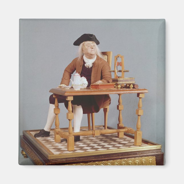 Model of Benjamin Franklin  at his table Magnet (Front)