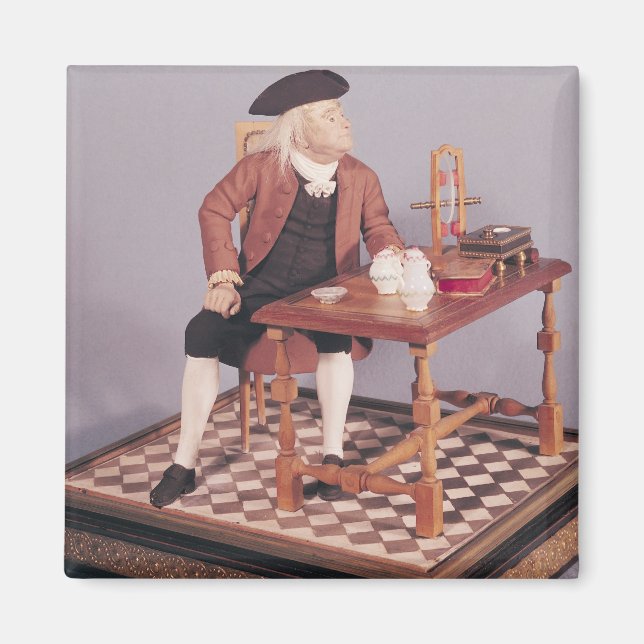 Model of Benjamin Franklin  at his table Magnet (Front)