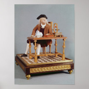 Model of Benjamin Franklin  at his table Poster