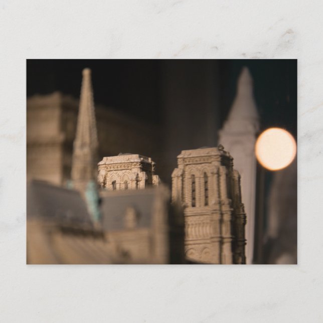 Model of Notre Dame Cathedral, Paris Postcard (Front)