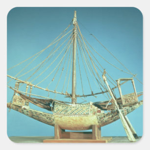 Model of one of the pharaoh's boats square sticker