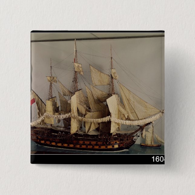 Model of the ship 'L'Achille' 15 Cm Square Badge (Front)