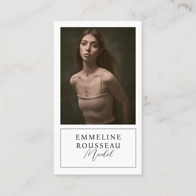 Model Professional Photo Business Card (Front)