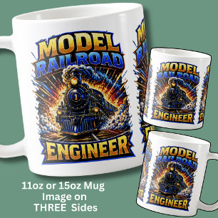 Model Raiload Engineer Steam Train  Coffee Mug