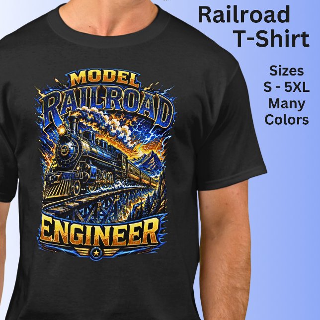 Model Railroad Engineer Steam Train  T-Shirt (Creator Uploaded)