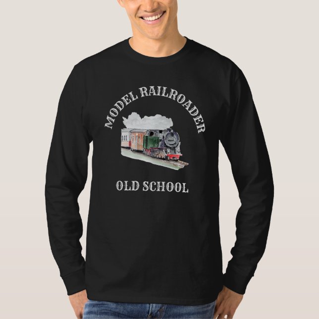 Model Railroader Old School  Model Railway T-Shirt (Front)