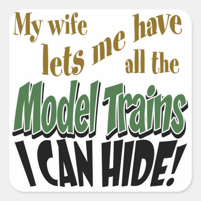 Model Railroads Square Sticker (Front)
