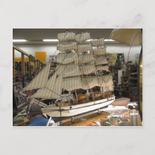 Model Sailboat Postcard