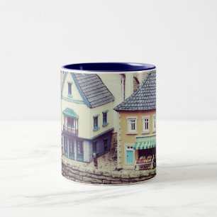 Model Seaside Buildings Two-Tone Coffee Mug