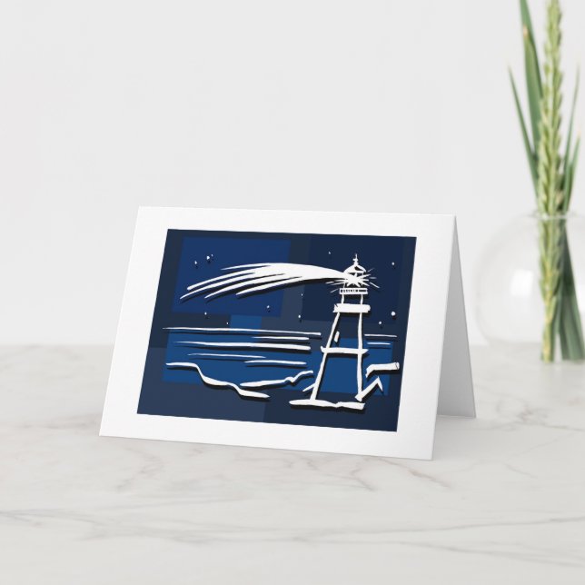 model star lighthouse holiday card (Front)
