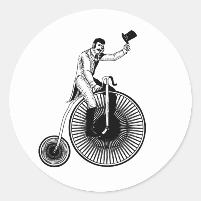 Model T Penny Farthing Classic Round Sticker (Front)