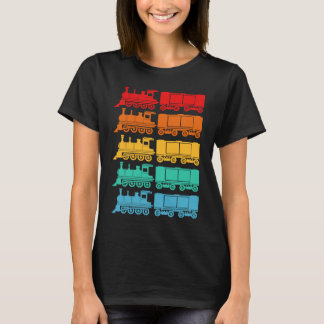 Model Train Railroad Train  Retro Locomotive Train T-Shirt