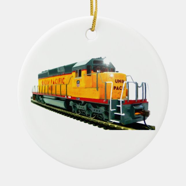 Model U.P. Diesel Locomotive Ceramic Ornament (Front)