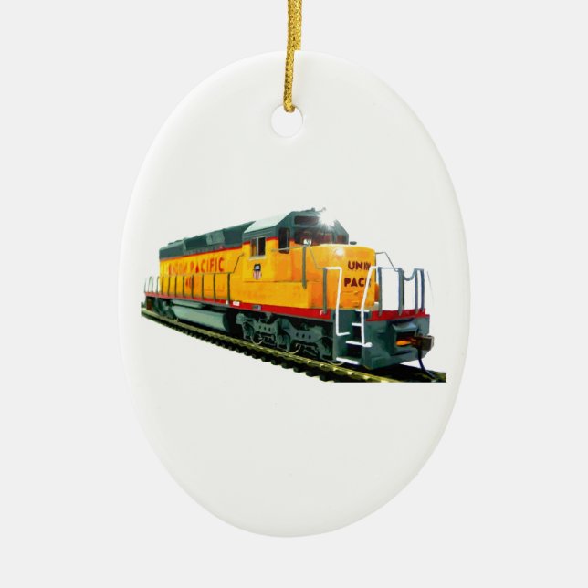 Model U.P. Diesel Locomotive Ceramic Ornament (Front)