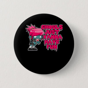 Model Vintage Photograp Ghouls Just To Have Fun A 6 Cm Round Badge