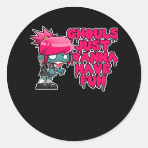 Model Vintage Photograp Ghouls Just  To Have Fun A Classic Round Sticker