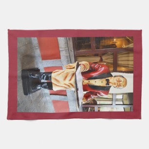 Model waiter tea towel