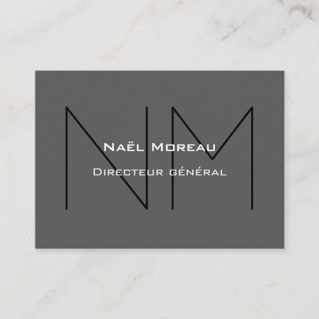 Modèle de carte d'affaires modern avec monograms business card (Front)