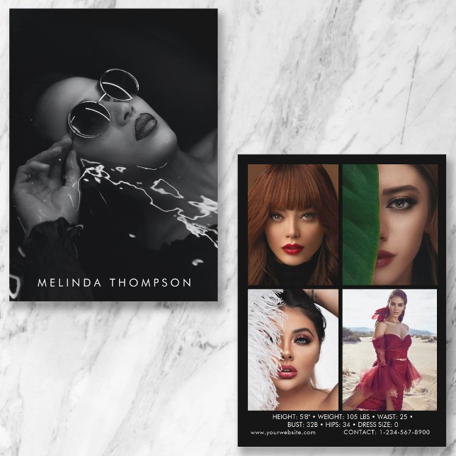 Modelling Acting Comp Card 5 Photo Black (Creator Uploaded)