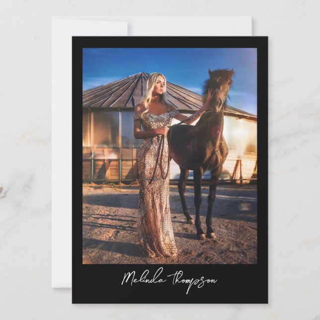 Modelling Acting Comp Card 5 Photo Script Black (Front)