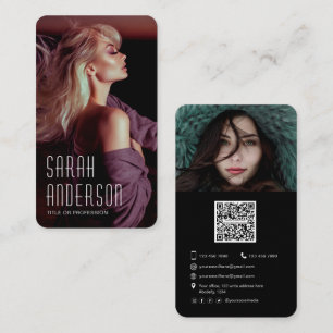 Modelling Actress Dancers Performance QR code phot Business Card