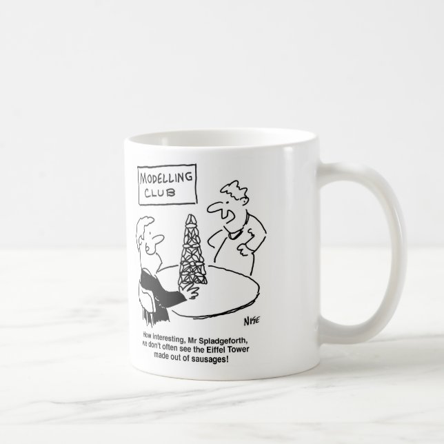 Modelling Club Eiffel Tower Made of Sausages Funny Coffee Mug (Right)
