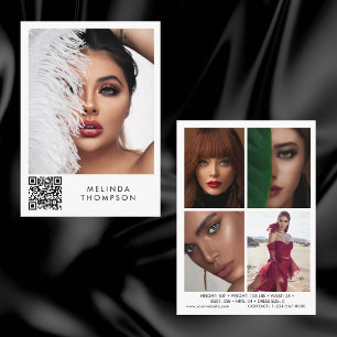 Modelling Comp Card 5 Photo QR Code Card