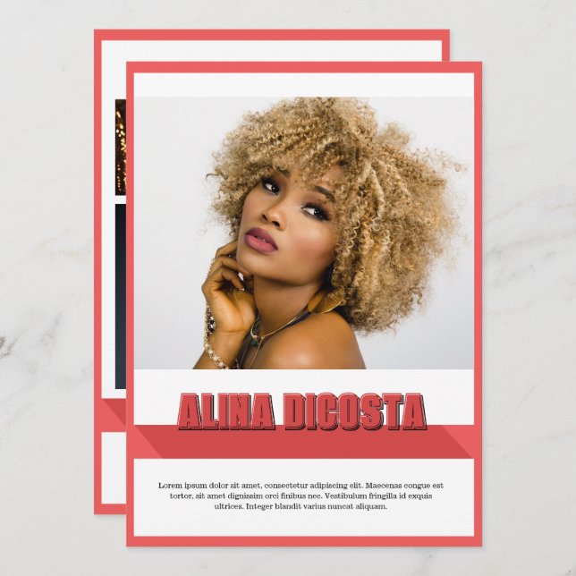 Modelling Comp Card Portfolio Template (Front/Back)
