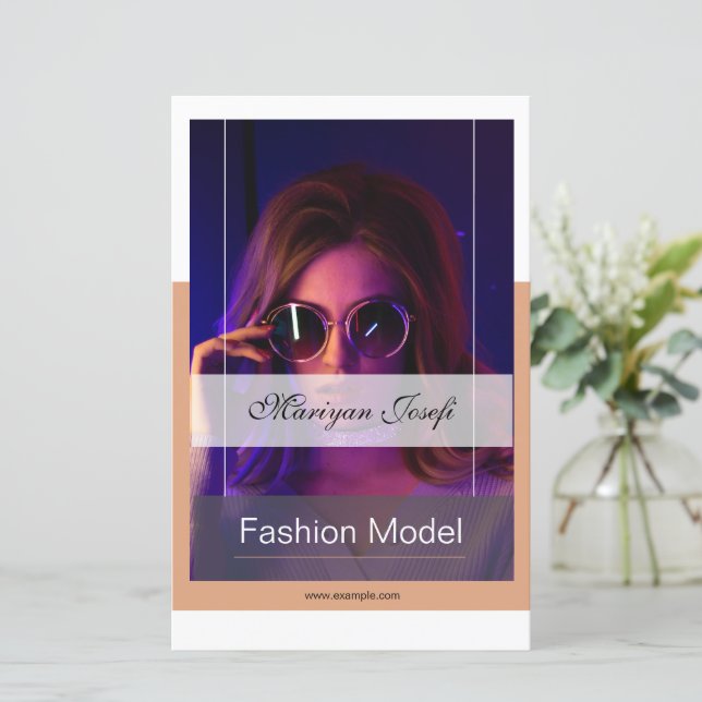 Modelling Comp Card Template (Standing Front)