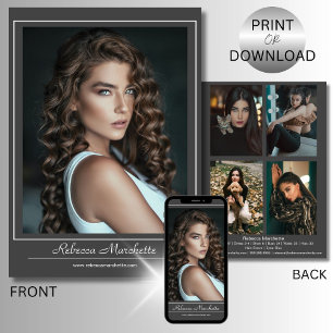 Modelling Photo Card Print Download   5 Photos ZED