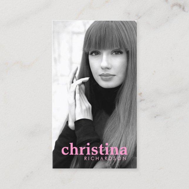 Models and Actors Modern Headshot III Business Card (Front)