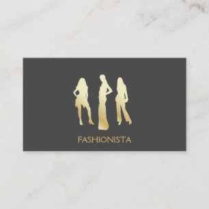 Models (gold) Grey background Business Card
