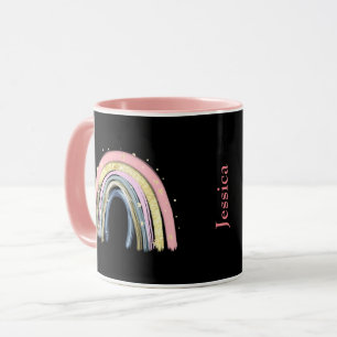 Modem Trendy Pastel Rainbow Customisable Name  Mug