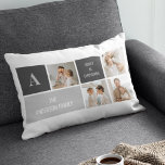 Moden 3Collage Photo & Grey Best Family Gift Lumbar Cushion<br><div class="desc">Moden 3Collage Photo & Grey Best Family Gift</div>