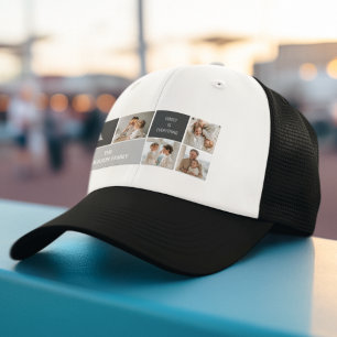 Moden 3Collage Photo & Grey Best Family Gift Trucker Hat