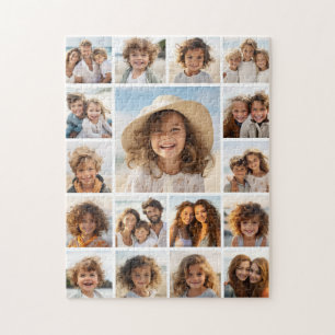 Moden, Minimal Photo Grid with 17 Photos Jigsaw Puzzle